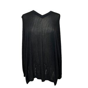 Shirin Guild Sweater Top L Womens Black Long Sleeve Viscose Cotton Lagenlook